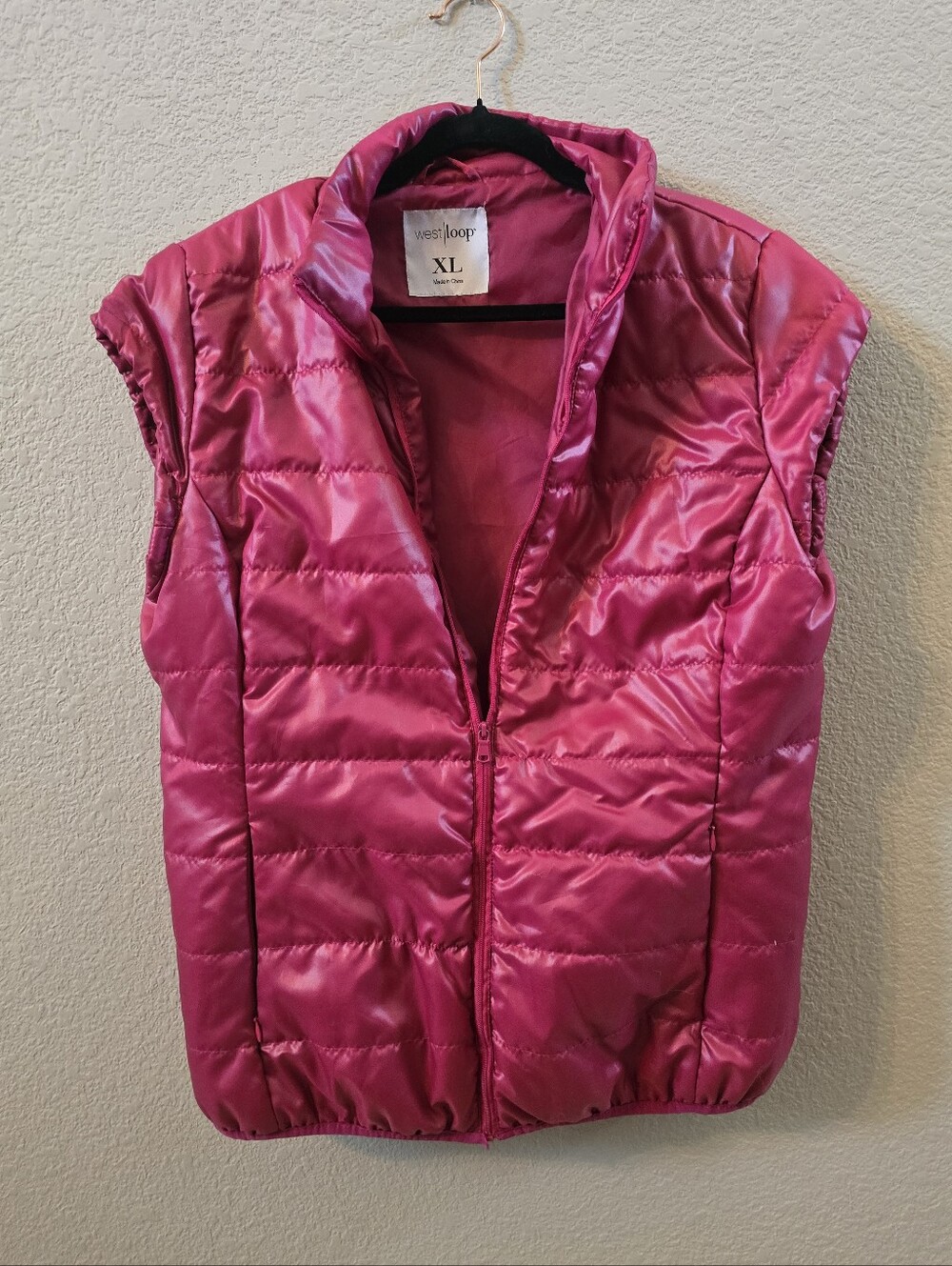 West loop Hot Pink Quilted Puffer Vest XL